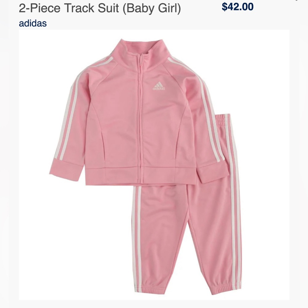 Toddler Adidas pink track suit set